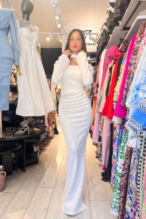clarisse collar bridal dress