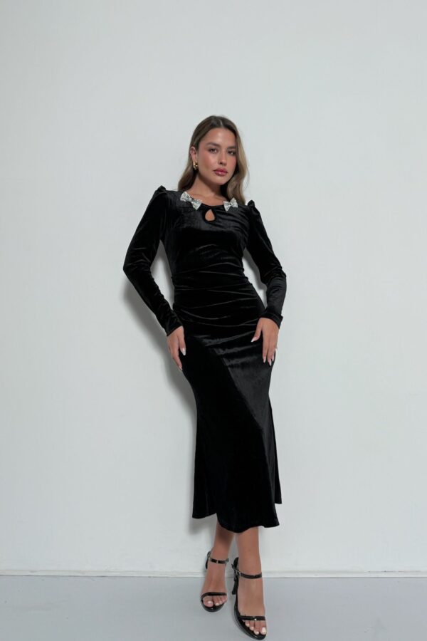 velvet bow dress