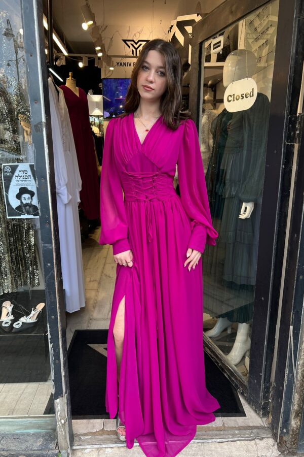 corset chiffon dress with strings